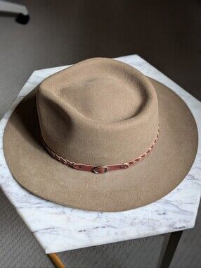 Akubra Stockman Hat Tan Fur Felt Western Outback Cattleman Cowboy Vintage